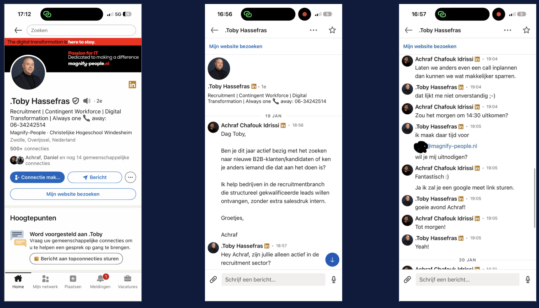 LinkedIn-gesprekken Numriq marketing
