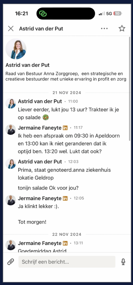 LinkedIn-gesprek met Astrid van der Put