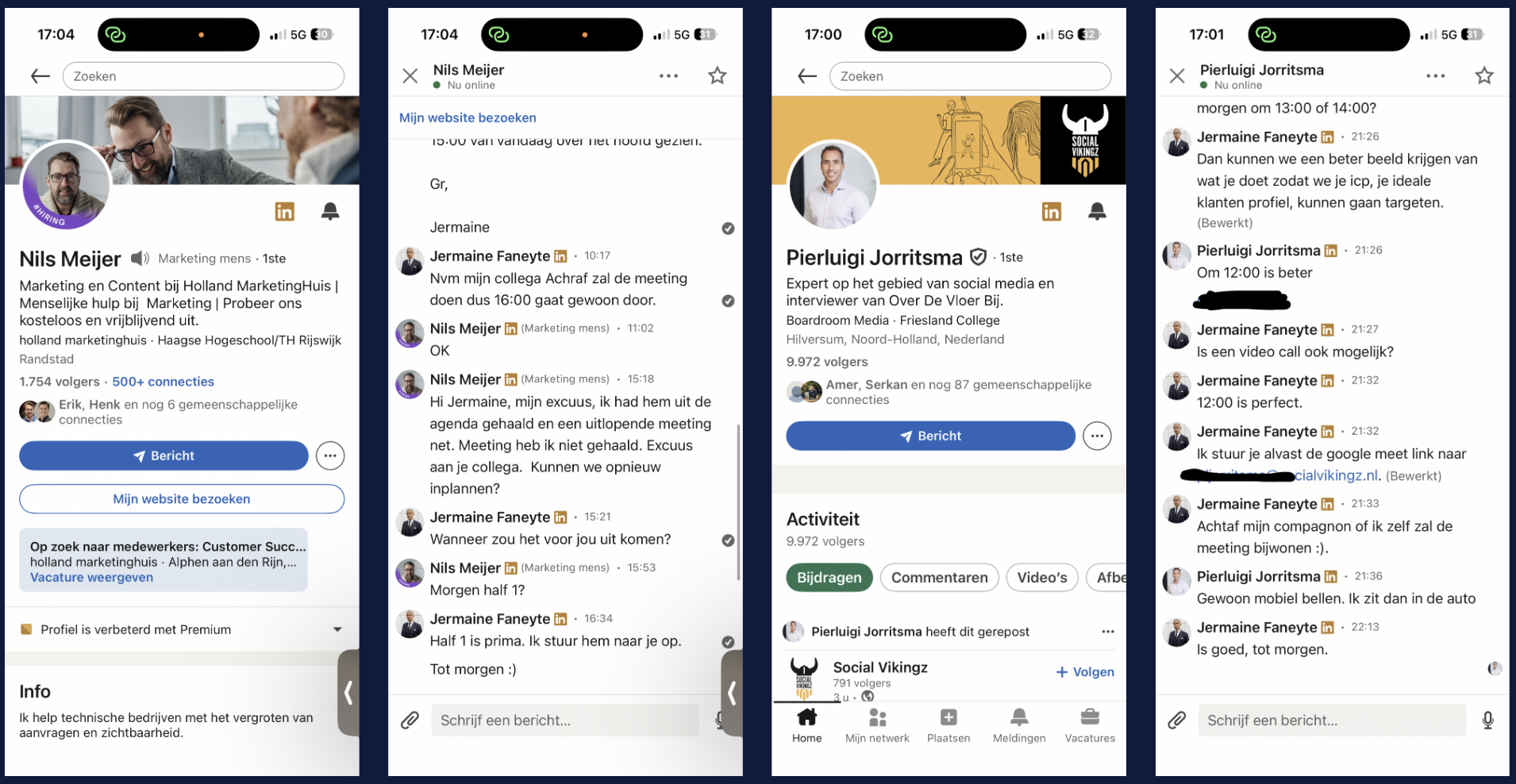 LinkedIn-gesprekken Numriq marketing