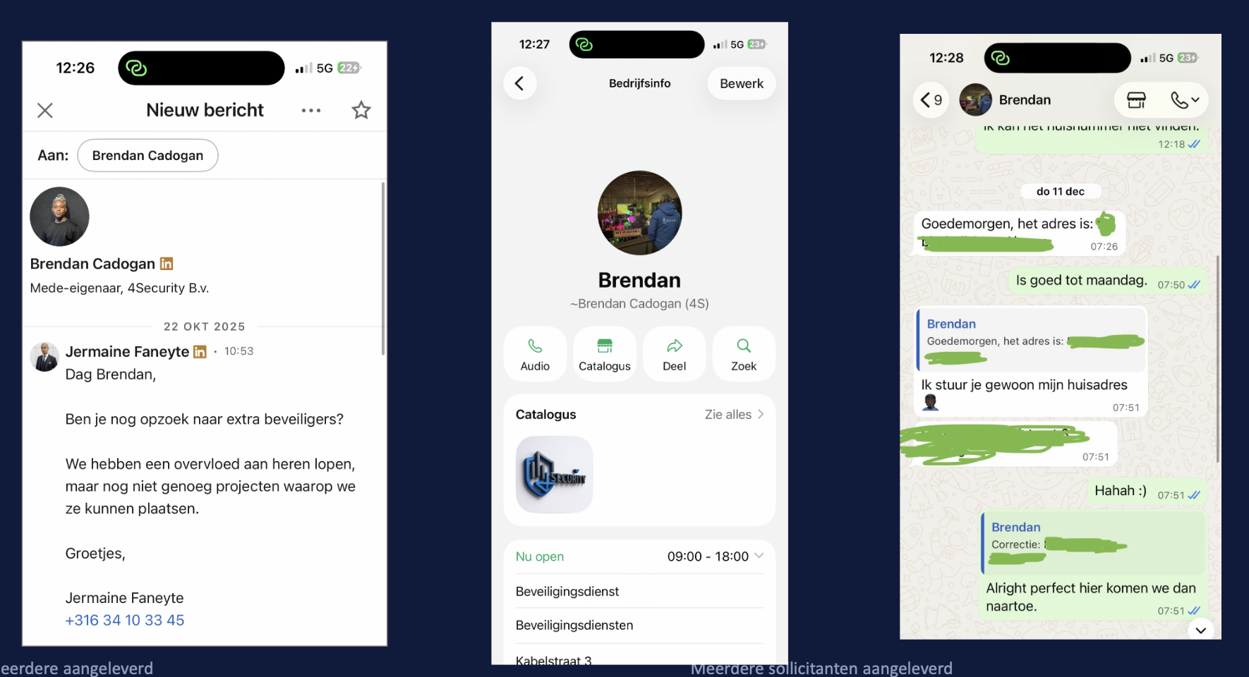 Gesprekken met beveiligingsbedrijven