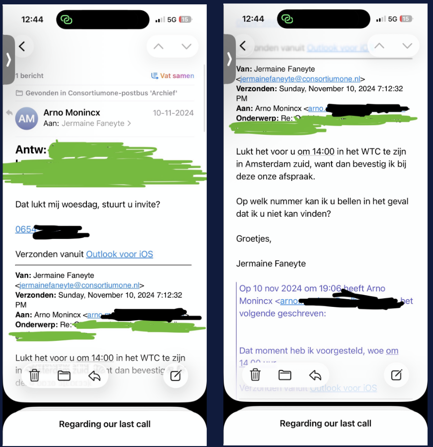 E-mailwisseling met Arno Monincx